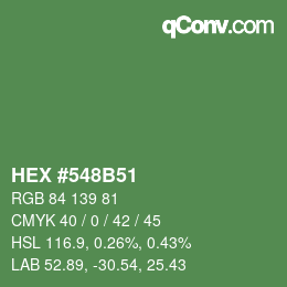 Color code: HEX #548B51 | qconv.com