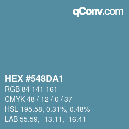 颜色代码: HEX #548DA1 | qconv.com