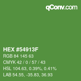 Color code: HEX #54913F | qconv.com