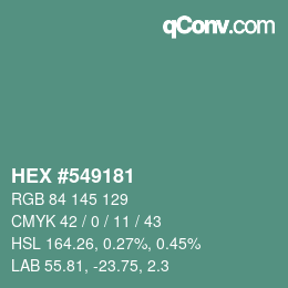 Color code: HEX #549181 | qconv.com