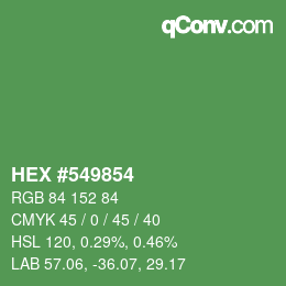 カラーコード: HEX #549854 | qconv.com