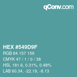 Color code: HEX #549D9F | qconv.com
