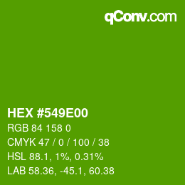 Color code: HEX #549E00 | qconv.com