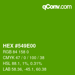 Color code: HEX #549E00 | qconv.com