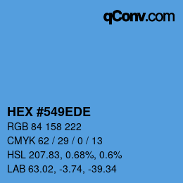 Color code: HEX #549EDE | qconv.com