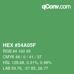 Código de color: HEX #54A05F | qconv.com