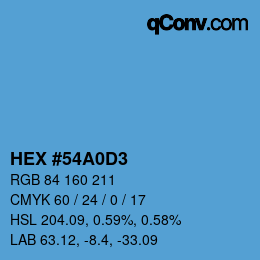 Color code: HEX #54A0D3 | qconv.com