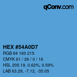 Color code: HEX #54A0D7 | qconv.com