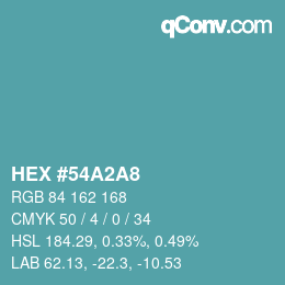 カラーコード: HEX #54A2A8 | qconv.com