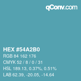 Color code: HEX #54A2B0 | qconv.com