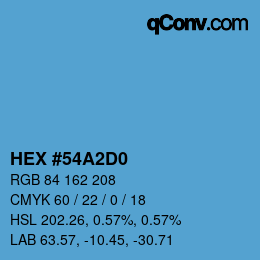 カラーコード: HEX #54A2D0 | qconv.com