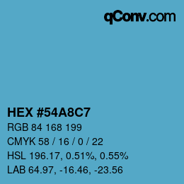 Color code: HEX #54A8C7 | qconv.com