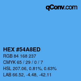 カラーコード: HEX #54A8ED | qconv.com