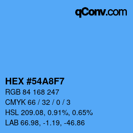 カラーコード: HEX #54A8F7 | qconv.com