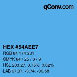 Color code: HEX #54AEE7 | qconv.com