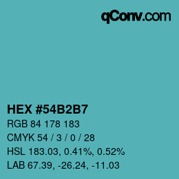 Color code: HEX #54B2B7 | qconv.com