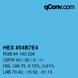 Color code: HEX #54B7E4 | qconv.com