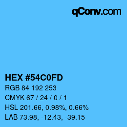 Color code: HEX #54C0FD | qconv.com
