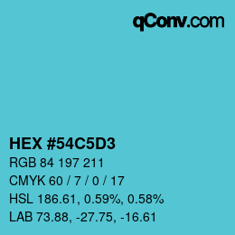 Color code: HEX #54C5D3 | qconv.com