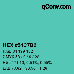 Color code: HEX #54C7B6 | qconv.com