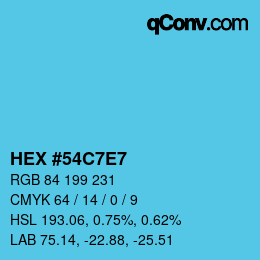 Color code: HEX #54C7E7 | qconv.com