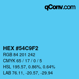 Color code: HEX #54C9F2 | qconv.com