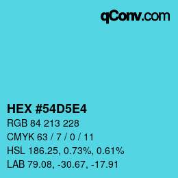 Color code: HEX #54D5E4 | qconv.com