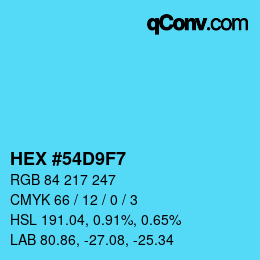 Color code: HEX #54D9F7 | qconv.com