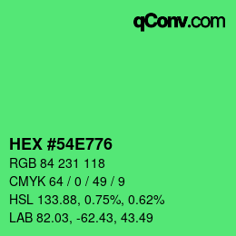 Color code: HEX #54E776 | qconv.com