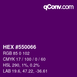カラーコード: HEX #550066 | qconv.com
