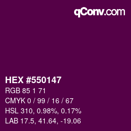 Color code: HEX #550147 | qconv.com