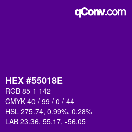 颜色代码: HEX #55018E | qconv.com