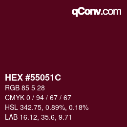 Color code: HEX #55051C | qconv.com