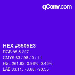 Color code: HEX #5505E3 | qconv.com