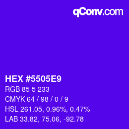 Color code: HEX #5505E9 | qconv.com