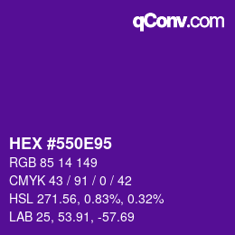 カラーコード: HEX #550E95 | qconv.com