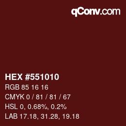 Color code: HEX #551010 | qconv.com