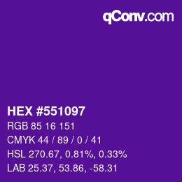 Color code: HEX #551097 | qconv.com