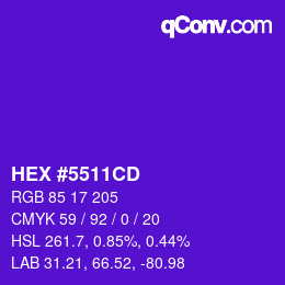 Code couleur: HEX #5511CD | qconv.com