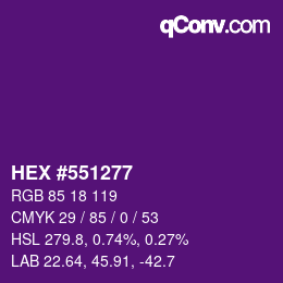 Color code: HEX #551277 | qconv.com