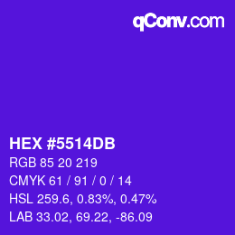 颜色代码: HEX #5514DB | qconv.com