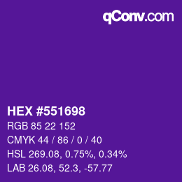 Color code: HEX #551698 | qconv.com
