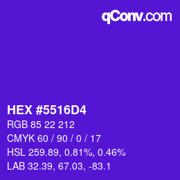 Color code: HEX #5516D4 | qconv.com