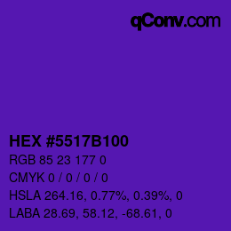 Farbcode: HEX #5517B100 | qconv.com