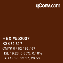Farbcode: HEX #552007 | qconv.com