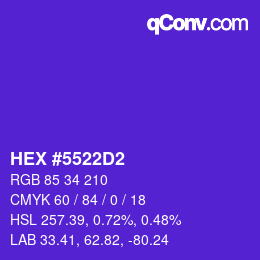 カラーコード: HEX #5522D2 | qconv.com
