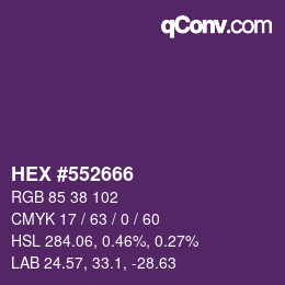 カラーコード: HEX #552666 | qconv.com