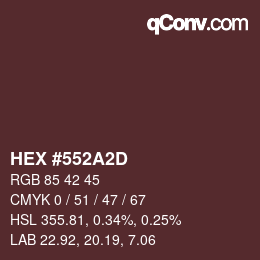 Color code: HEX #552A2D | qconv.com