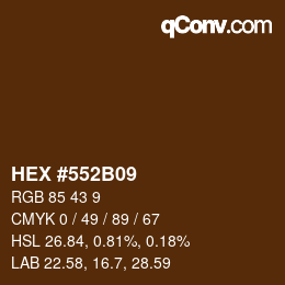 Farbcode: HEX #552B09 | qconv.com