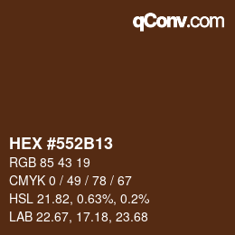Farbcode: HEX #552B13 | qconv.com